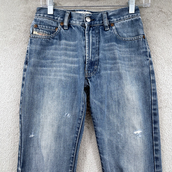 Diesel Jeans Women 26 Blue Bootcut 32" Inseam Italy Made 100% Cotton Midrise Y2K - Picture 2 of 14